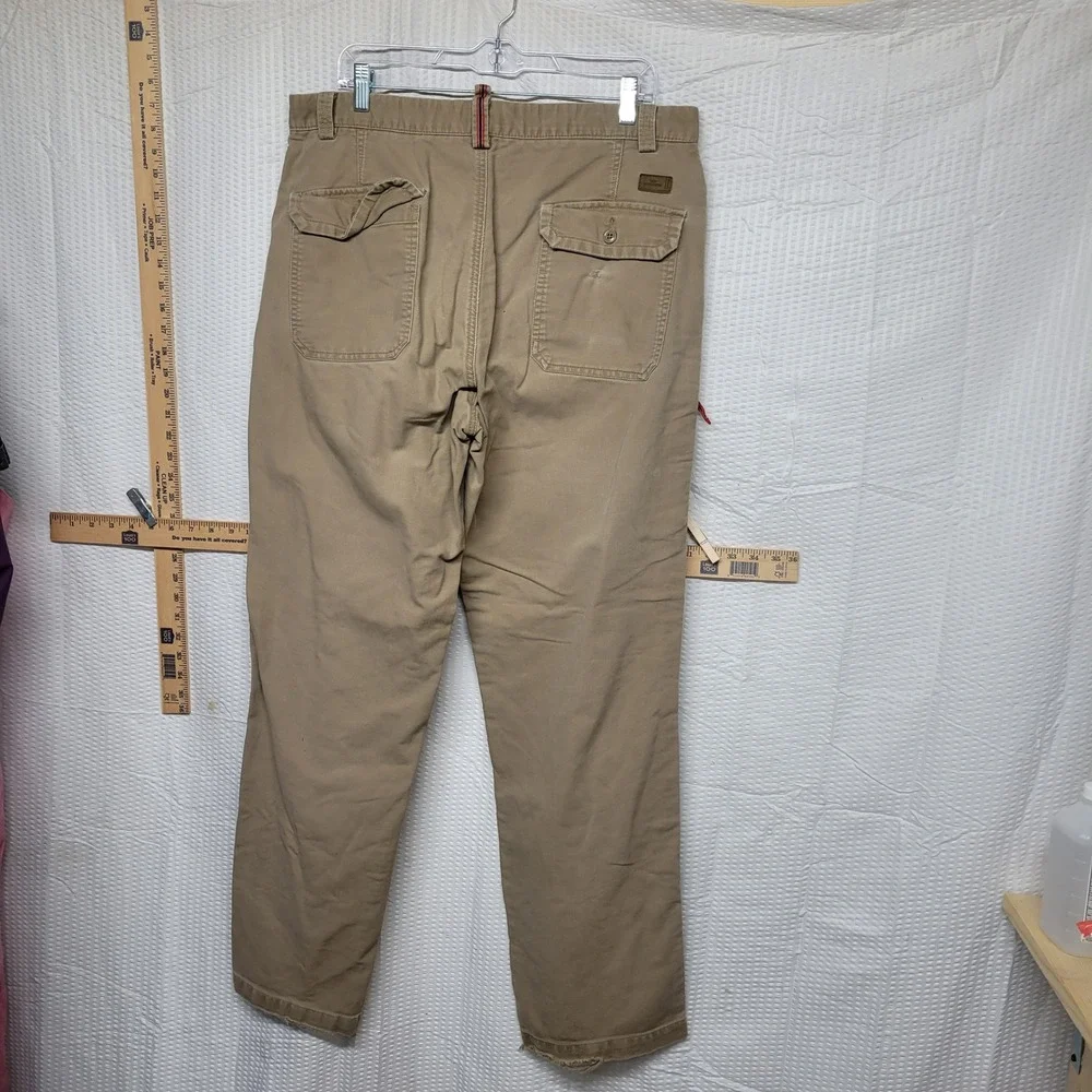 Dockers Mens Khaki Chinos Relaxed Fit Flat Front Cotton Pants 36x34 Tan